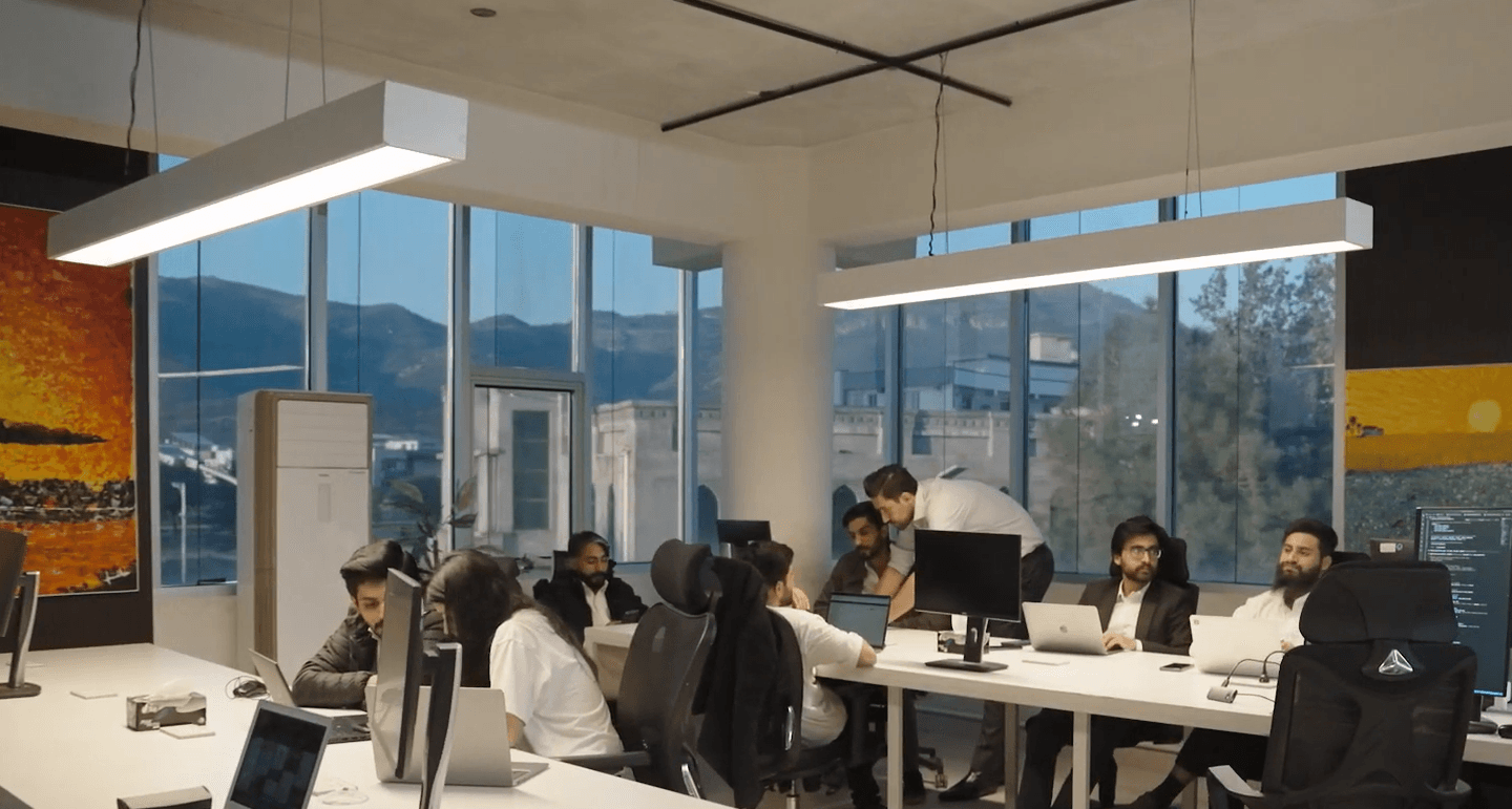 Exonix team collaborating in the office